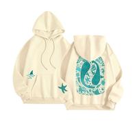 Felpa con cappuccio da donna, oversize, per maniche lunghe, regolare, grandi dimensioni, oversize, con cappuccio, sottile, stampa posteriore, classica, da donna, per la transizione