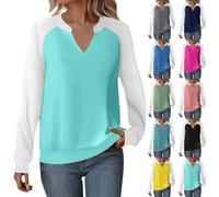 Felpa con cappuccio da donna patchwork oversize pullover da donna casual accogliente senza cappuccio con scollo a V spalle scoperte maglioni oversize a maniche lunghe felpe da donna sciolto elegante