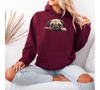 Felpa con cappuccio da donna Pug Dog Breed Animals Puppy Ladies