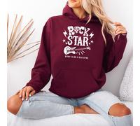 Felpa con cappuccio da donna Rock Star Born To Be A Rockstar Rock Music...