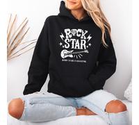 Felpa con cappuccio da donna Rock Star Born To Be A Rockstar Rock Music...