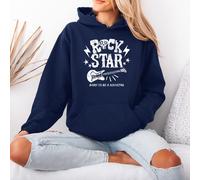 Felpa con cappuccio da donna Rock Star Born To Be A Rockstar Rock Music...