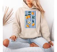 Felpa con cappuccio da donna Sardines Lemon Mediterranean Food Coastal Pullover