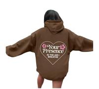 Felpa con cappuccio da donna Your Presence Is The Air I Breathe Comfort Summer College con cappuccio Pullover Felpe Y2K Beach Casual Graphic Outfits Trendy Western Cartoon Autunno Vintage Preppy, Caff