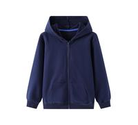Felpa con cappuccio da ragazzo, a maniche lunghe, con abbottonatura aperta, tasca reale, adatta per l'autunno 4-8 anni