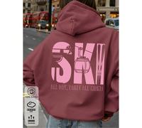 Felpa con cappuccio da sci da donna: pensata per le feste di un giorno intero e per essere indossata fino a tarda notte, con uno stile casual per tutti i giorni, realizzata in morbido cotone al 100%, 