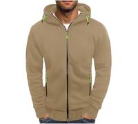 Felpa con Cappuccio da Uomo a Maniche Lunghe Cerniera Tinta Unita Slim Fit Cardigan Tasche Frontali con Zip Nera Felpa con Cappuccio Resistente Atletica Tinta Unita Felpa Leggera da Uomo Casual