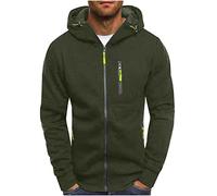 Felpa con Cappuccio da Uomo a Maniche Lunghe Cerniera Tinta Unita Slim Fit Cardigan Tasche Frontali con Zip Nera Felpa con Cappuccio Resistente Atletica Tinta Unita Felpa Leggera da Uomo Casual