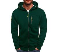 Felpa con Cappuccio da Uomo a Maniche Lunghe Cerniera Tinta Unita Slim Fit Cardigan Tasche Frontali con Zip Nera Felpa con Cappuccio Resistente Atletica Tinta Unita Felpa Leggera da Uomo Casual