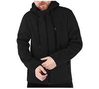 Felpa con cappuccio da uomo a maniche lunghe con cerniera, felpa con cappuccio con cerniera, ideale per abbigliamento casual e sportivo, felpe da uomo con fodera in pile, morbida e resistente, tinta