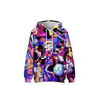 Felpa con cappuccio da uomo a maniche lunghe con stampa di cartoni animati con The Amazing Digital Circus Letters Print Blue Sweater Hoodies, Viola, S