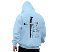 Felpa con cappuccio da uomo a tema Gesù Felpe con cappuccio da uomo con stampa a lettere e croce, con cappuccio sportivo, casual, oversize, maglioni, giubbotti e felpe leggere, felpa autunno inverno