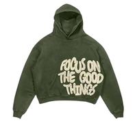 Felpa con cappuccio da uomo All We Need is Love Letter Print Felpa con cappuccio Hip Hop Oversized Streetwear Y2k Clothes Autunno/Inverno Essentials Hoodie, S-L3, 32#_verde, M