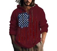 Felpa con cappuccio da uomo casual alla moda allentata stampata 3D piccola felpa con cappuccio slim fit moda casual classica da lavoro felpa con cappuccio da uomo, vino, 4XL