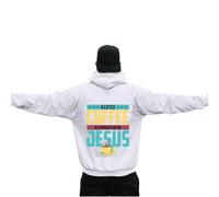 Felpa con cappuccio da uomo, casual, con cappuccio, con stampa, comoda e calda, foderata, in pile, invernale, autunno, alla moda, streetwear, da uomo, letteratura, bianco, XXL