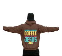 Felpa con cappuccio da uomo, casual, con cappuccio, con stampa, comoda e calda, foderata, in pile, invernale, autunno, alla moda, streetwear, da uomo, letteratura, marrone, M