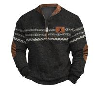 Felpa con cappuccio da uomo classica in pile senza cappuccio da uomo casual alla moda allentata con cerniera stampata in 3D con cappuccio a maniche lunghe morbida e comoda top per adulti, Nero , L