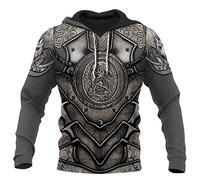 Felpa con Cappuccio da Uomo con Armatura per Tatuaggio Cosplay Felpa con Cappuccio con Stampa Digitale 3D Moda Capispalla