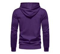 Felpa con cappuccio da uomo con cappuccio e cappuccio, a maniche lunghe, da uomo, con cappuccio, in pile, da uomo, viola., M