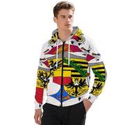 Felpa con Cappuccio da Uomo, con Cerniera E Liechtenstein Emblema Nazionale Ideale per Abbigliamento Casual E Sportivo Morbida E Resistente