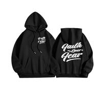 Felpa con cappuccio da uomo con lettera di Cristo, sottile, sottolineatura casual, per lo sport e il tempo libero in ogni stagione, Nero , L