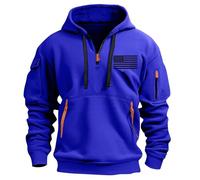 Felpa con cappuccio da uomo con mezza zip, felpa con cappuccio con coulisse da uomo, casual a maniche lunghe, comoda felpa con cappuccio per lavoro all'aperto, felpa con cappuccio alla moda con tasche