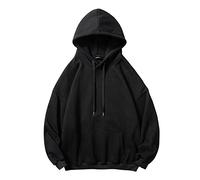 Felpa con cappuccio da uomo con spalle basse, pullover con cappuccio da uomo, felpa con cappuccio classica alla moda, a maniche lunghe, casual per tutti i giorni, felpa con cappuccio con coulisse e