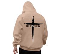 Felpa con cappuccio da uomo con stampa a lettere e croci, felpe con cappuccio da uomo, tema Gesù, felpe autunnali e invernali, calde, maglione sportivo casual, maglioni, gilet e felpe oversize, felpa