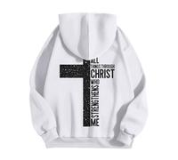 Felpa con cappuccio da uomo con stampa a lettere e croci, felpe con cappuccio da uomo, tema Gesù, maglione oversize con cappuccio leggero, maglioni, gilet e felpe per autunno e inverno, calde, casual