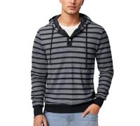 Felpa con cappuccio da uomo con stampa a righe felpe con cappuccio da uomo con scollo a V con bottoni mariniere con cappuccio per autunno inverno maglioni, giubbotti e felpe oversize Felpa sportiva