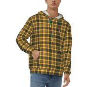 Felpa con cappuccio da uomo con stampa di frammenti di inchiostro e | Felpa con cappuccio in poliestere elasticizzato per tutti i giorni con tasca e orlo elastico