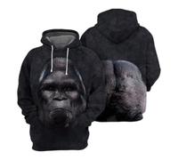 Felpa con cappuccio da uomo con stampa realistica di panda gigante | Unisex, tasca a marsupio, cappuccio con coulisse regolabile, autunno-inverno, felpa dalla vestibilità ampia, giacca sportiva
