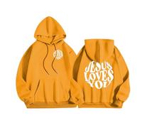 Felpa con cappuccio da uomo con vestibilità aderente, stampa a lettere per attività sportive per il tempo libero con tutto l'anno, Colore: arancione., XL