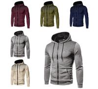Felpa con cappuccio da uomo con zip da corsa, taglie forti, felpa con cappuccio con zip intera, per tempo libero, fitness, felpa con cappuccio per sport all'aria aperta, ad asciugatura rapida, felpa