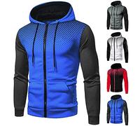 Felpa con cappuccio da uomo con zip da corsa, taglie forti, felpa con cappuccio e cerniera intera, giacca sportiva leggera, cardigan vestibilità regolare, maglione autunno inverno felpa con cappuccio