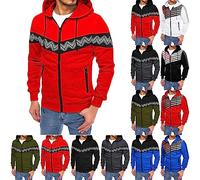 Felpa con cappuccio da uomo con zip e grafica, felpa sportiva con zip intera, pesante, con tasche, stile cardigan lavorato a maglia, casual, a maniche lunghe, vestibilità regolare, felpa con cappuccio