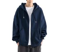 Felpa con cappuccio da uomo con zip | Felpa con cappuccio oversize | Cappotto casual a manica lunga tinta unita | Felpa con cappuccio fashion con cordoncino e vestibilità ampia tendenza cardigan top