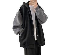 Felpa con cappuccio da uomo con zip intera, cardigan con cappuccio in pile | comode felpe con cappuccio oversize | Felpa con cappuccio da uomo streetwear tinta unita a maniche lunghe con cappuccio