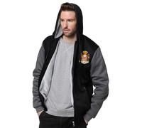 Felpa con Cappuccio da Uomo con Zip Intera -Principato di Monaco Calda e Spessa, Foderata in Pile, Giacca Morbido per Inverno attività Outdoor,Grigio,L