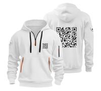 Felpa con cappuccio da uomo, divertente felpa con cappuccio per uomo, funny fu qr code, con cappuccio e cerniera, per sport, grande hip hop, #32, M