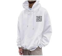 Felpa con cappuccio da uomo, divertente felpa con cappuccio per uomo, funny fu qr code, con cappuccio e cerniera, per sport, grande hip hop, #21, XXL