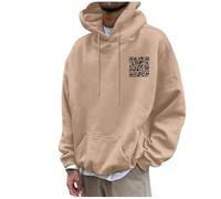 Felpa con cappuccio da uomo, divertente felpa con cappuccio per uomo, funny fu qr code, con cappuccio e cerniera, per sport, grande hip hop, #24, XXL