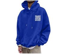 Felpa con cappuccio da uomo, divertente felpa con cappuccio per uomo, funny fu qr code, con cappuccio e cerniera, per sport, grande hip hop, #16, L