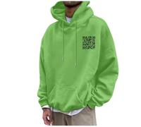 Felpa con cappuccio da uomo, divertente felpa con cappuccio per uomo, funny fu qr code, con cappuccio e cerniera, per sport, grande hip hop, #23, 3XL