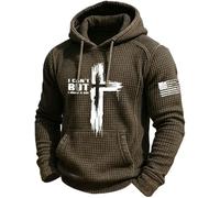 Felpa con cappuccio da uomo Faith I Can't But I Know A Guy Who Can Christian Print Cross Graphic Pullover Felpe con cappuccio, Verde, L