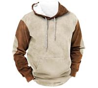 Felpa con cappuccio da uomo, felpa con cappuccio a blocchi di colore, felpe classiche a maniche lunghe, felpa con cappuccio casual con coulisse, comoda felpa con cappuccio per tutti i giorni con toppe