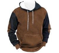 Felpa con cappuccio da uomo, felpa con cappuccio a blocchi di colore, felpe classiche a maniche lunghe, felpa con cappuccio casual con coulisse, comoda felpa con cappuccio per tutti i giorni con toppe