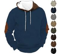 Felpa con cappuccio da uomo foderata in sherpa, trapuntata, invernale, aderente, con coulisse, vestibilità comoda, per il tempo libero, con tasche, a maniche lunghe, termica, Marrone, 4XL