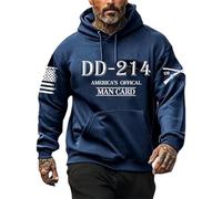 Felpa con cappuccio da uomo giallo stampato, a doppio strato, per inverno, tempo libero, business, commercio estero, alla moda, comoda felpa con cappuccio da uomo, Blu, 4XL