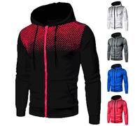 Felpa con cappuccio da uomo in pile con zip intera con cappuccio felpa con stampa a pois giacche da allenamento per la palestra con cappuccio per la transizione autunnale giacca a maniche lunghe con